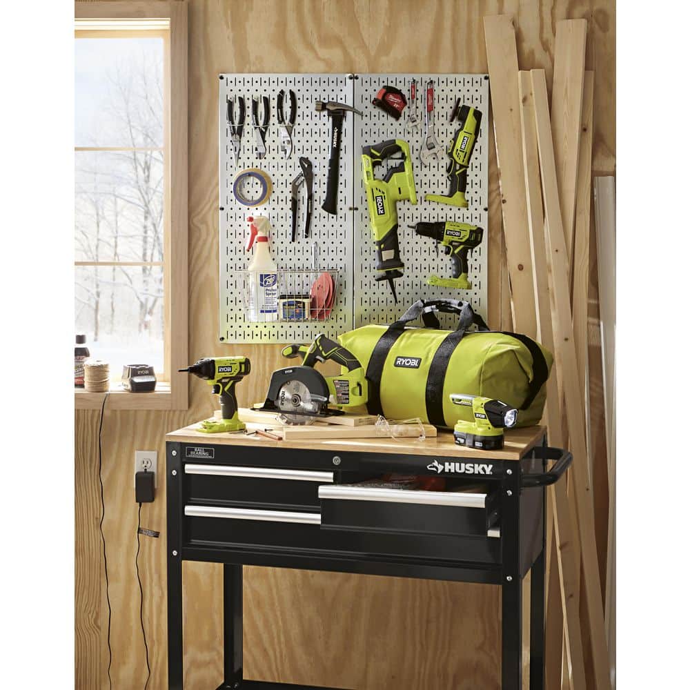 32 in. x 32 in. Overall Size Shiny Galvanized Steel Pegboard Pack with Two 32 in. x 16 in. Pegboards - Hercitys