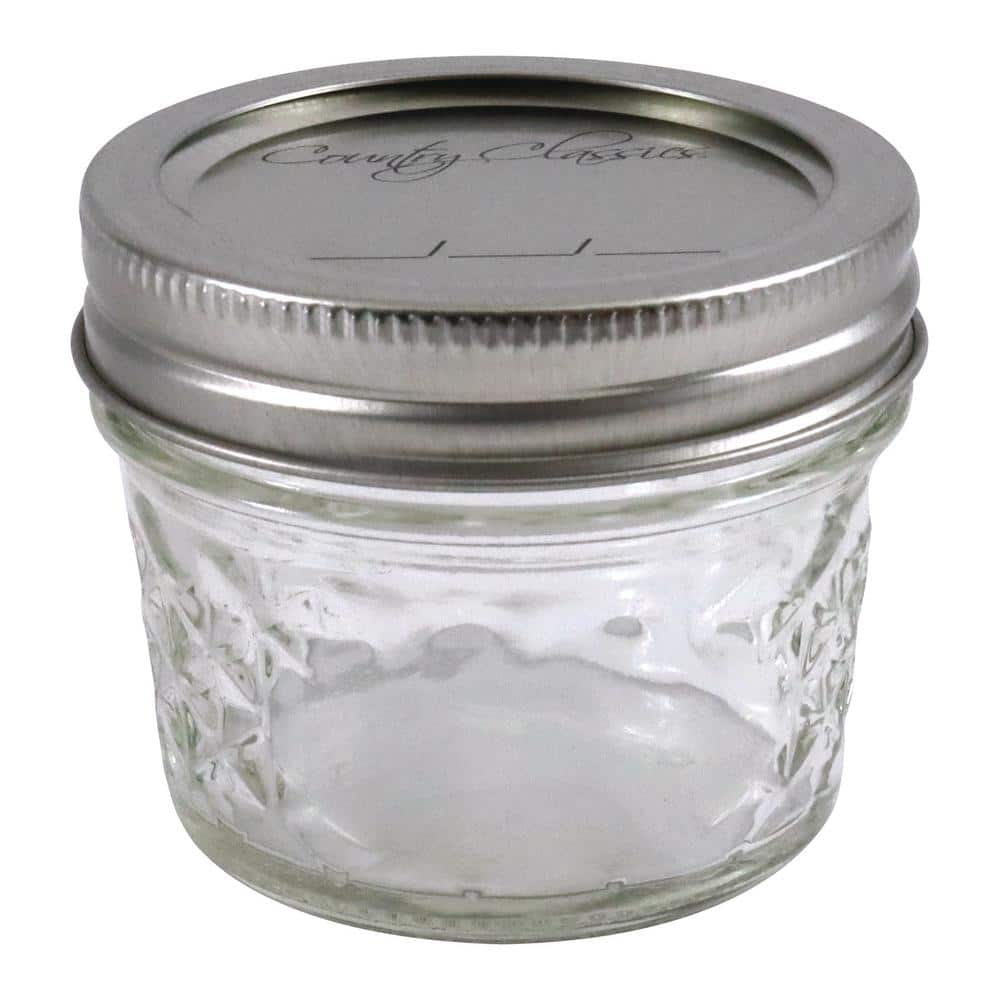 4 oz. Quilted Jelly Glass Canning Jar (2 packs of 12) - Hercitys