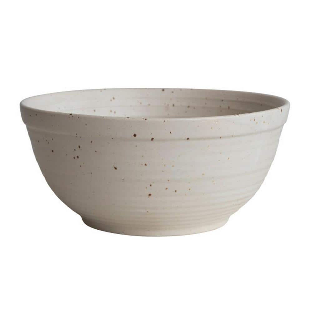 11.5 in. 352 fl.oz White Reactive Glaze Stoneware Serving Bowl - Hercitys