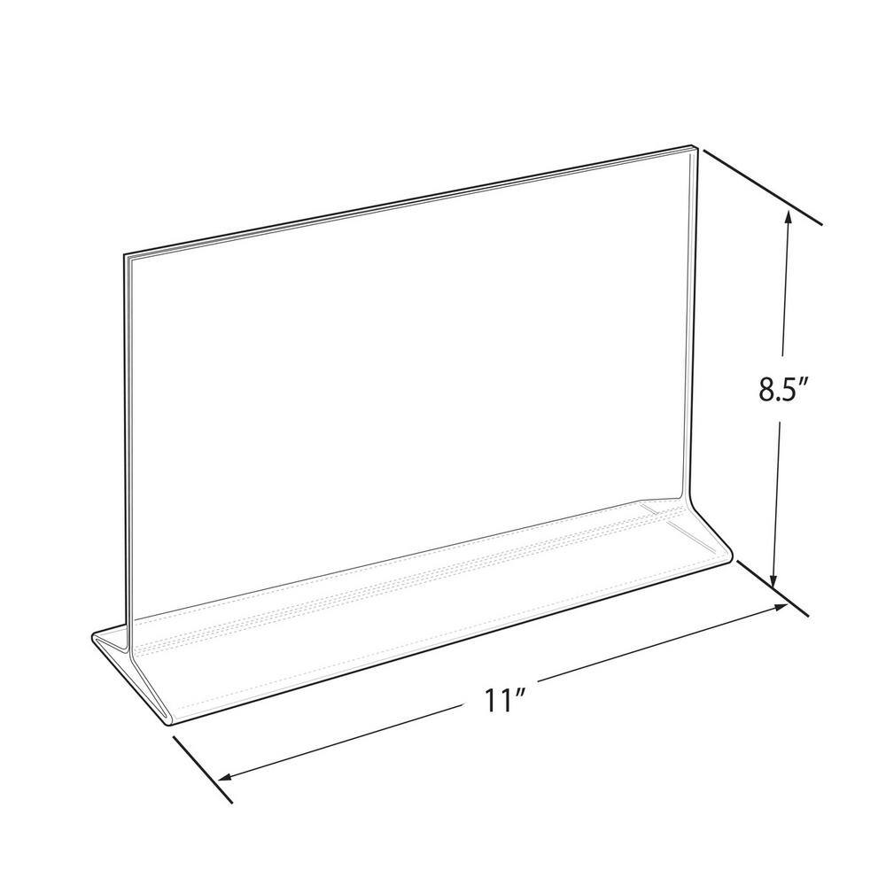 11 in. x 8.5 in. Horizontal Top Load Acrylic Sign Holder (10-Pack) - Hercitys