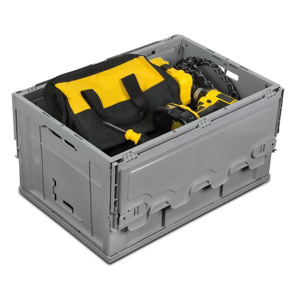 17-Gal. Collapsible Plastic Storage Crate - Hercitys
