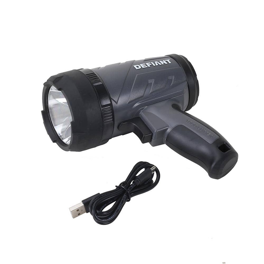 1000 Lumens LED Compact Rechargeable Spotlight with USB Cable - Hercitys