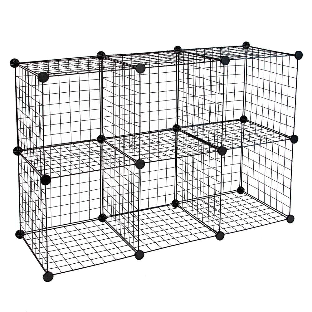 1 Gal. Wire Storage Cubes 6-Cube Metal Grid Organizer - Hercitys
