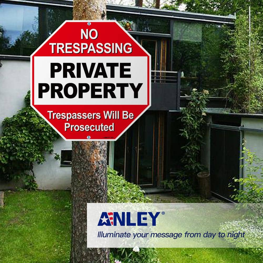 12 in. x 12 in. Private Property Aluminum Warning Sign – No Trespassing Security Alert - Hercitys