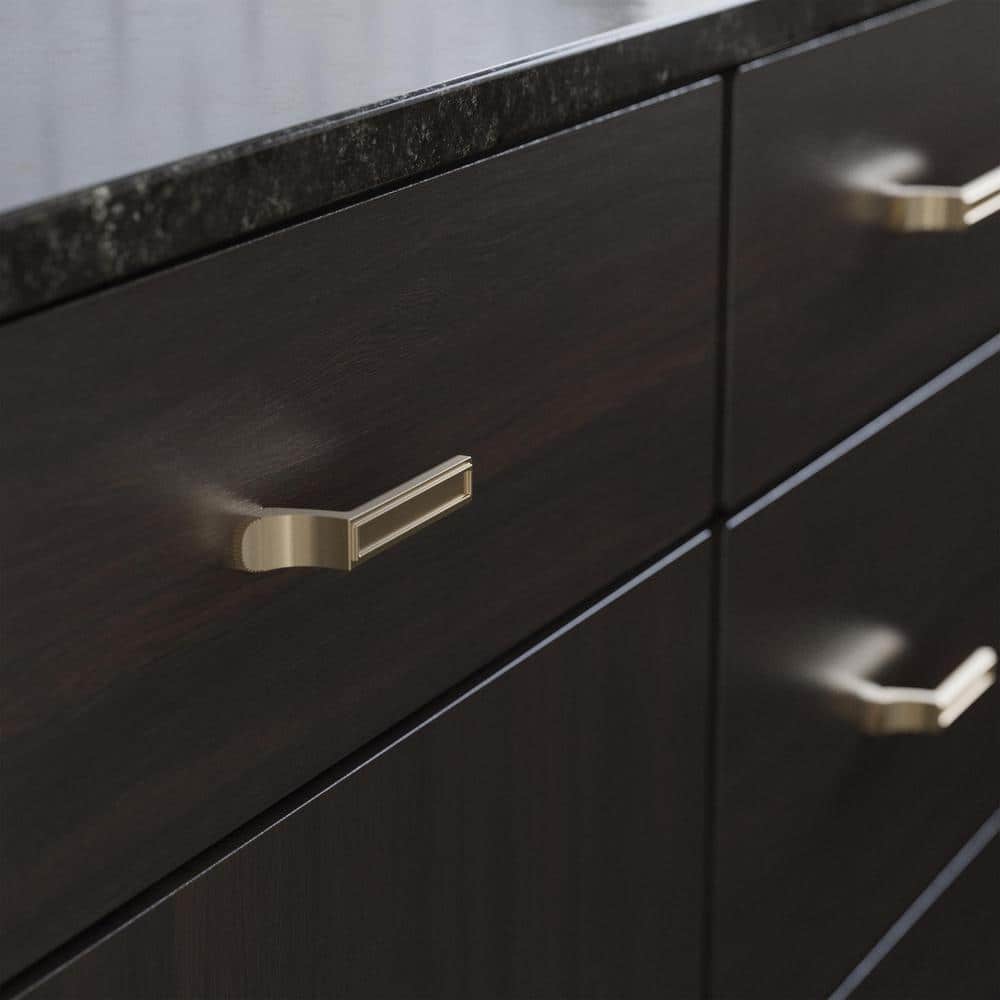 (10-Pack) Structured Column 3-11/16 in. (93 mm) Traditional Champagne Bronze Bar Cabinet Knobs - Hercitys