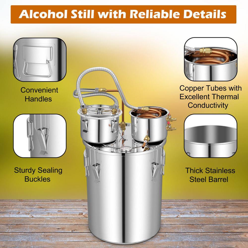 10 gal. 44L Silver Home Water Distiller for DIY Whisky - Hercitys