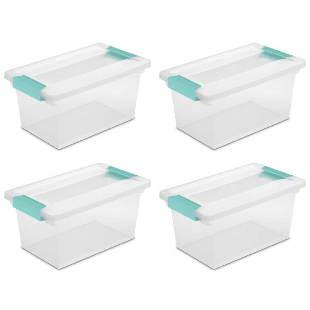 19628604 Medium Clip Box Clear Storage Tote Container with Lid - Hercitys