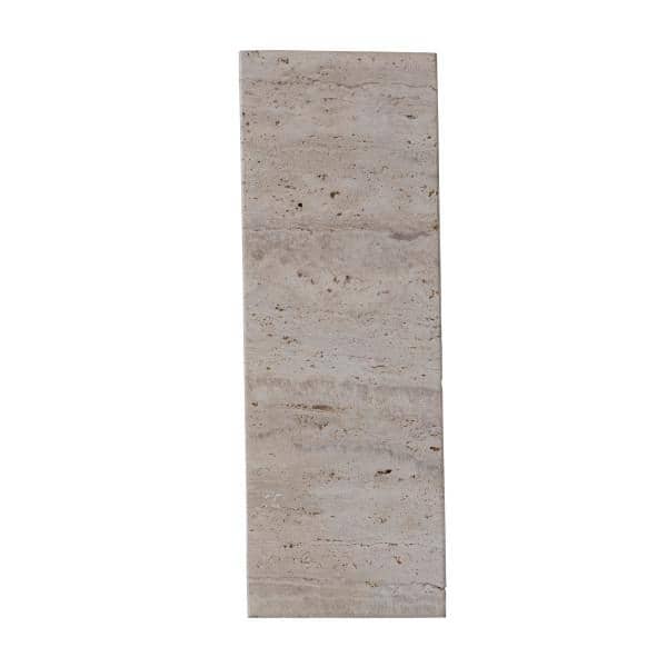 12 in. Scandinavian Beige Travertine Footed Serving Board - Hercitys