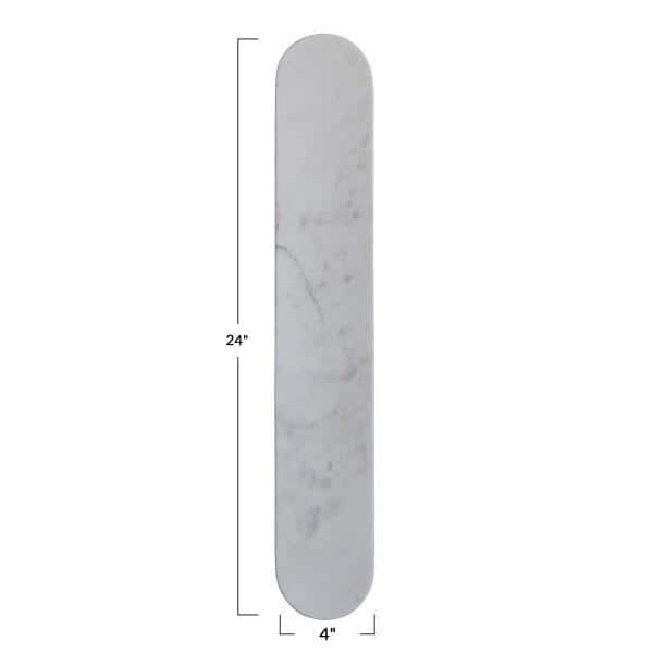 24 in. Modern White Oval Marble Serving Board - Hercitys