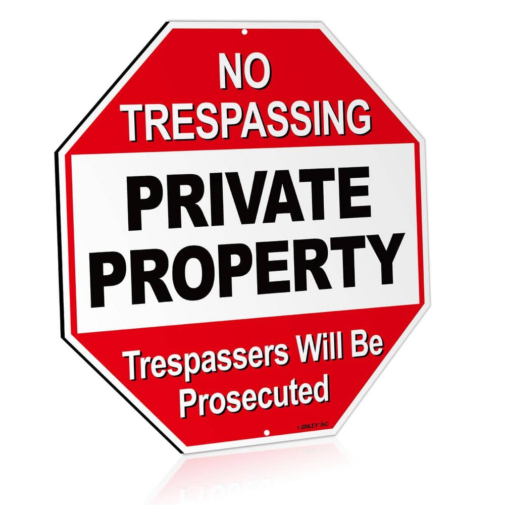 12 in. x 12 in. Private Property Aluminum Warning Sign – No Trespassing Security Alert - Hercitys