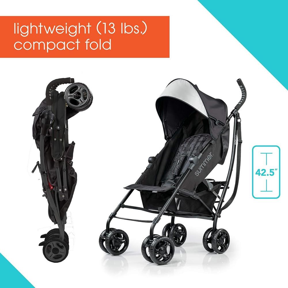 3D lite Convenience Stroller in Jet Black - Hercitys