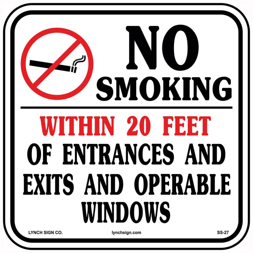 12 in. x 12 in. No Smoking Sign Printed on More Durable, Thicker, Longer Lasting Styrene Plastic - Hercitys