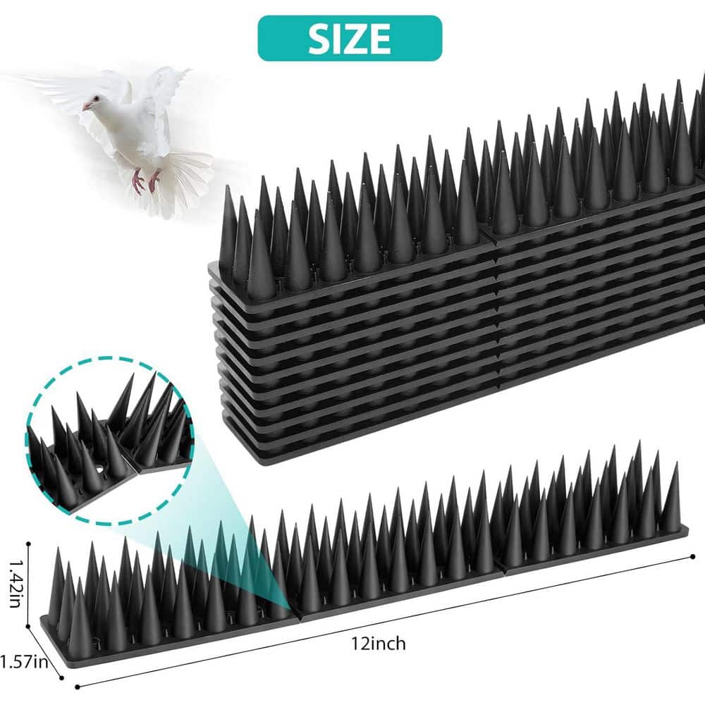 20-Pack Bird Spikes for Outdoor Use, Squirrel, Raccoon, Pigeon, and Cat Protection - Hercitys