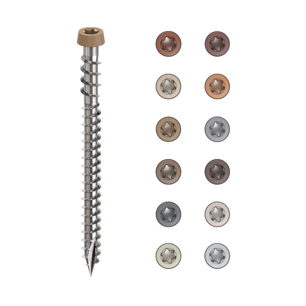 #10 2-1/2 in. 316 Stainless Steel Star Drive Tan Composite Deck Screws (350-Count) - Hercitys