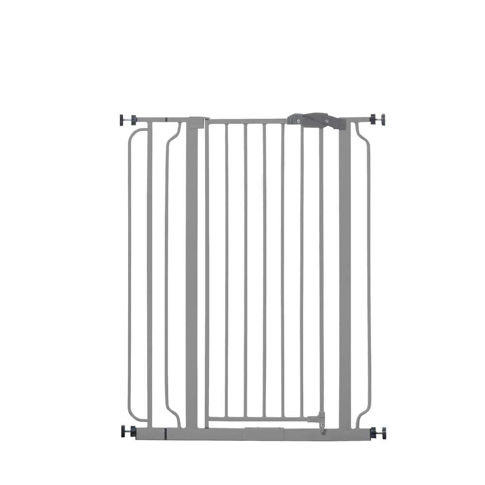 36 in. Platinum Metal Easy Step Extra Tall Walk-Through Gate - Hercitys