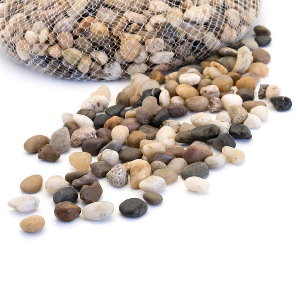0.1 cu. ft. Multi-Colored Small Decorative Pebbles 5 lbs. 0.25 in.-1.5 in. Landscape Rocks - Hercitys