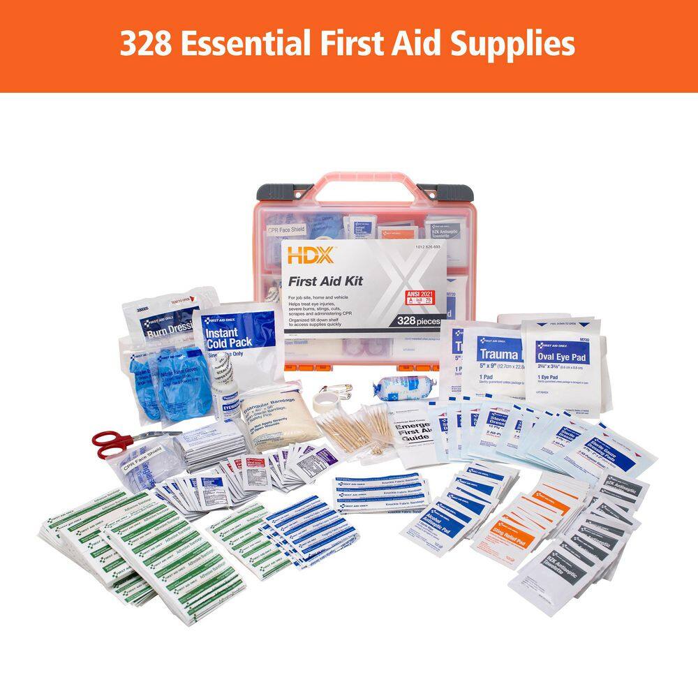 328-Piece ANSI Plastic First Aid Kit - Hercitys