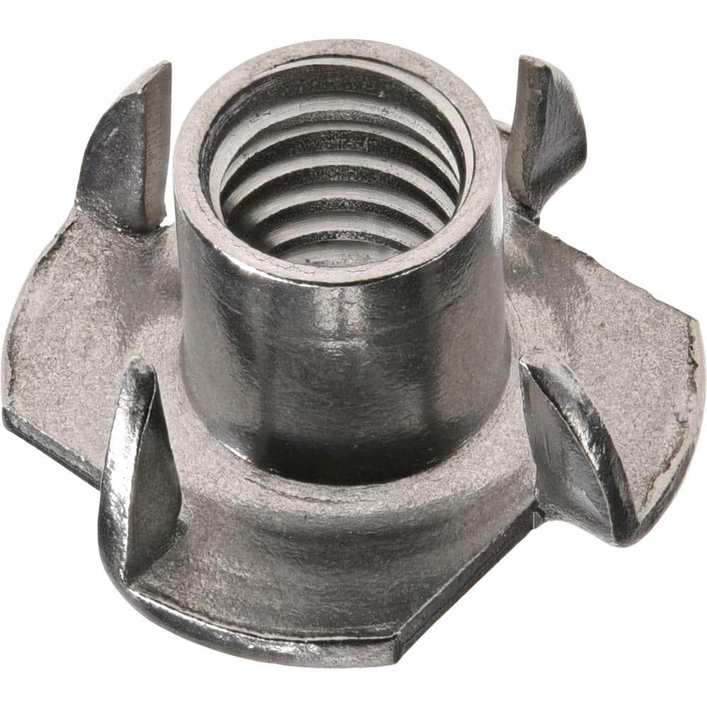 3/8 in.-16 x 7/16 in. x 1 in. Stainless Steel Pronged Tee Nut (15-Pack) - Hercitys