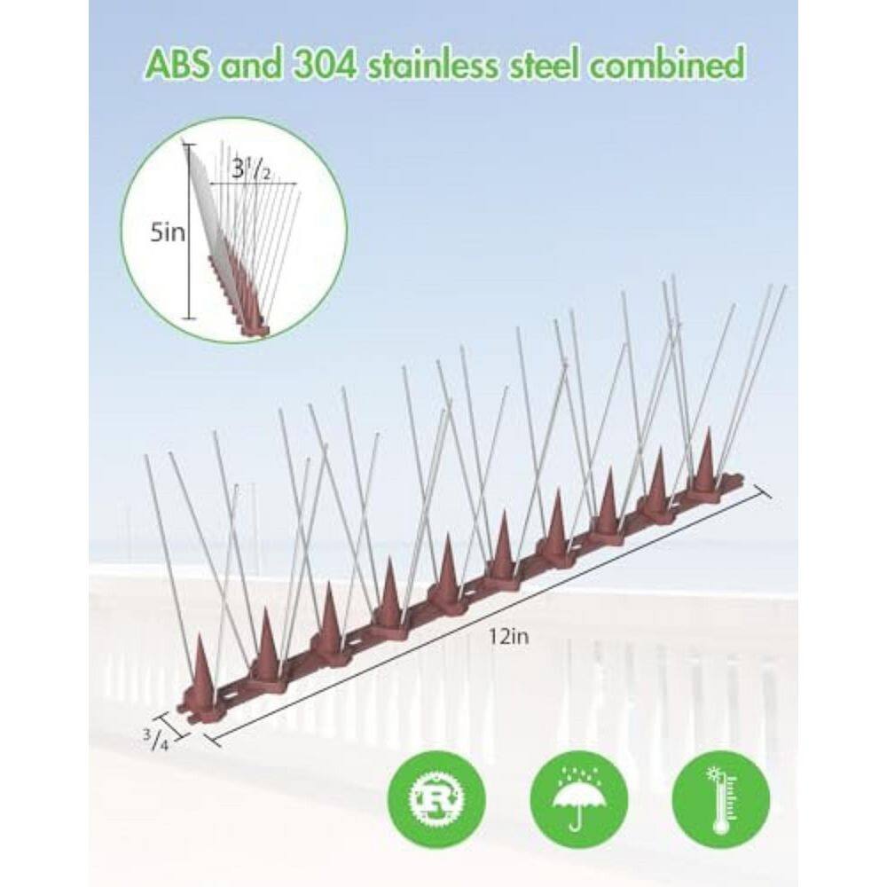 16-Pack Stainless Steel Anti-Bird Spikes for Outdoor Use - Hercitys