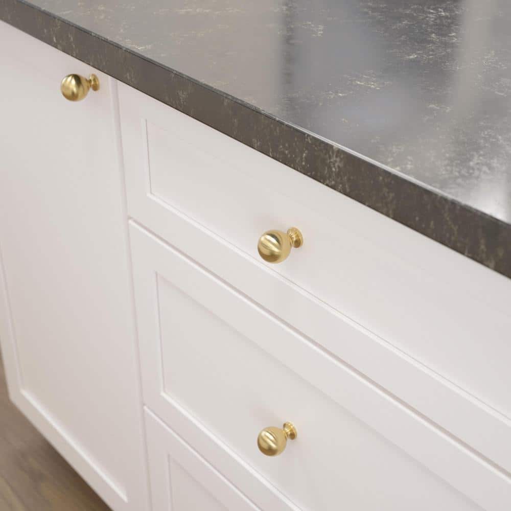 10-Pack Orb 1-3/16 in. (30 mm) Modern Gold Round Cabinet Knob - Hercitys