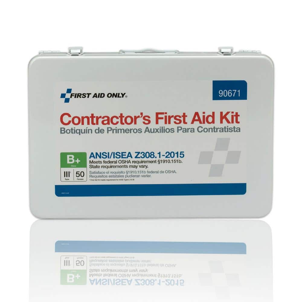 50-Person, Contractor Metal ANSI B Plus Metal First Aid Kit - Hercitys