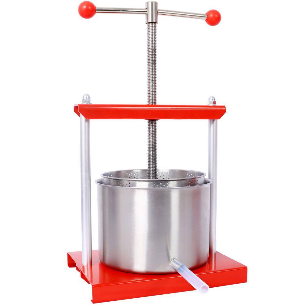 0.8 Gal. Stainless Steel Fruit Manual Press, Barrels Press Machine for Juice, Vegetable, Wine and Olive Oil - Hercitys