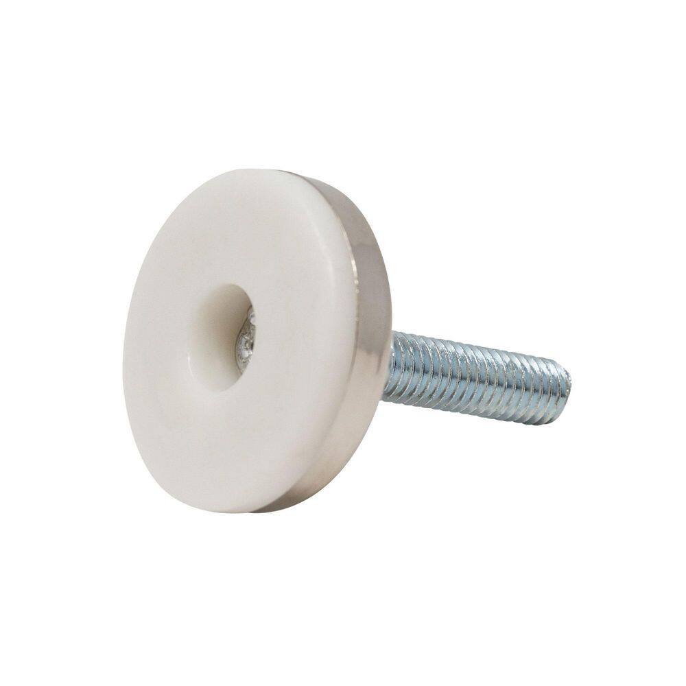 (50-Pack) Titan Nickel-White Hex Base 3/8-16 Thread x 1-1/2 in. L Stem Furniture Replacement Leveler with Insert - Hercitys