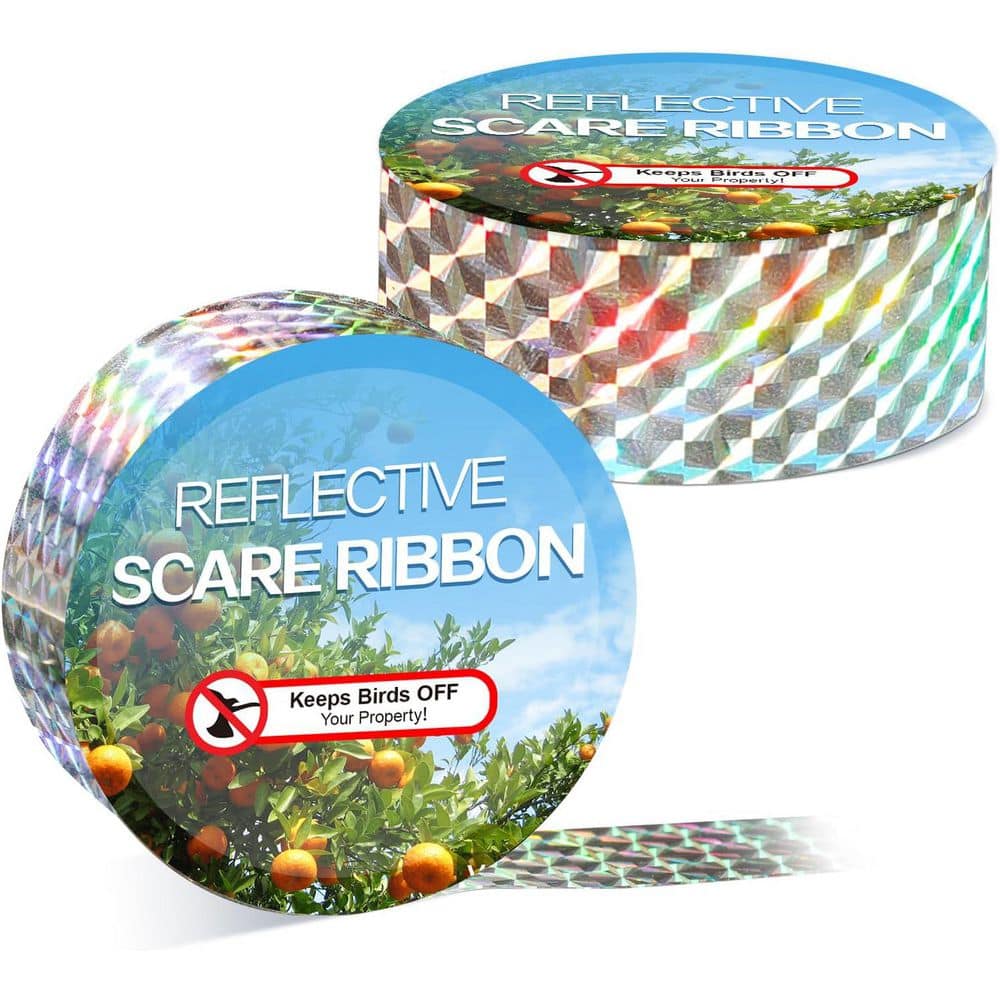 524 ft. x 1 in. Bird Scare Double Side Tape Ribbon, Keep Birds Away Reflective Tape for Geese, Pigeon, Duck, Woodpecker - Hercitys