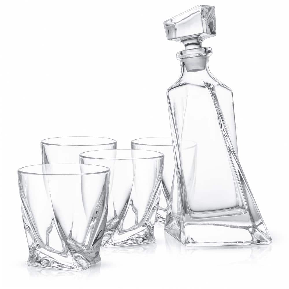 22 oz. Atlas Crystal Whiskey Decanter with 10 oz. Whiskey Glasses - Hercitys