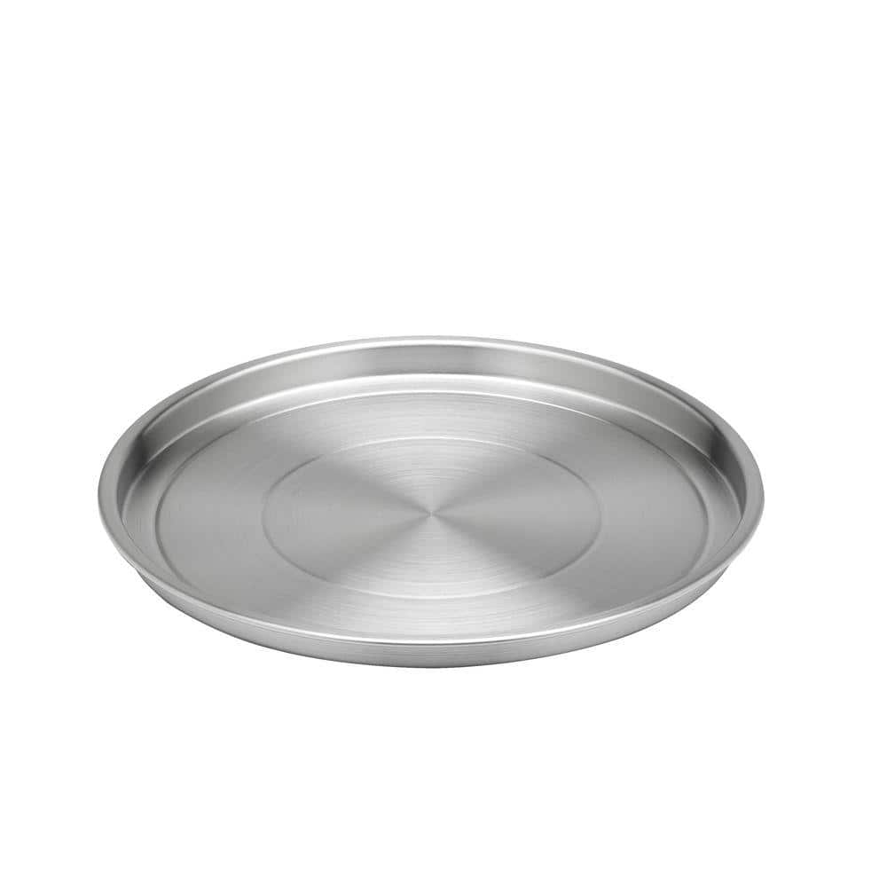 12 in. Round Brushed Stainless Steel Tray - Hercitys