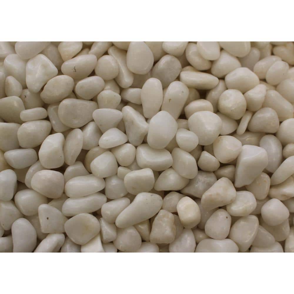 3/8 in. Polished Snow White Gravel (20 lbs. Bag) - Hercitys