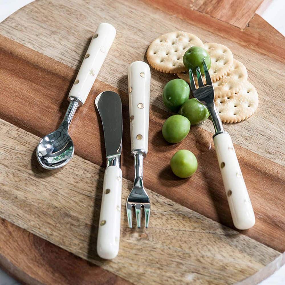 5-Piece Silver Ware Set with Organizer, Heavy Duty Stainless Steel Flatware Set with Resin Handles - Hercitys