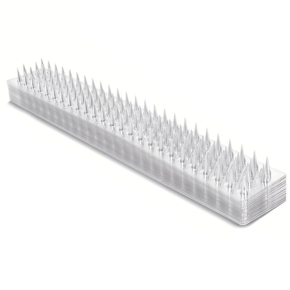 24-Pack Clear PVC Bird Spikes Deterrent Strips Long and Short Spikes for Narrow Gaps - Hercitys