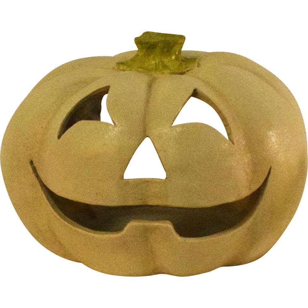 10.5 in. Dia Halloween Tabletop Jack-O-Lantern, Light Orange - Hercitys