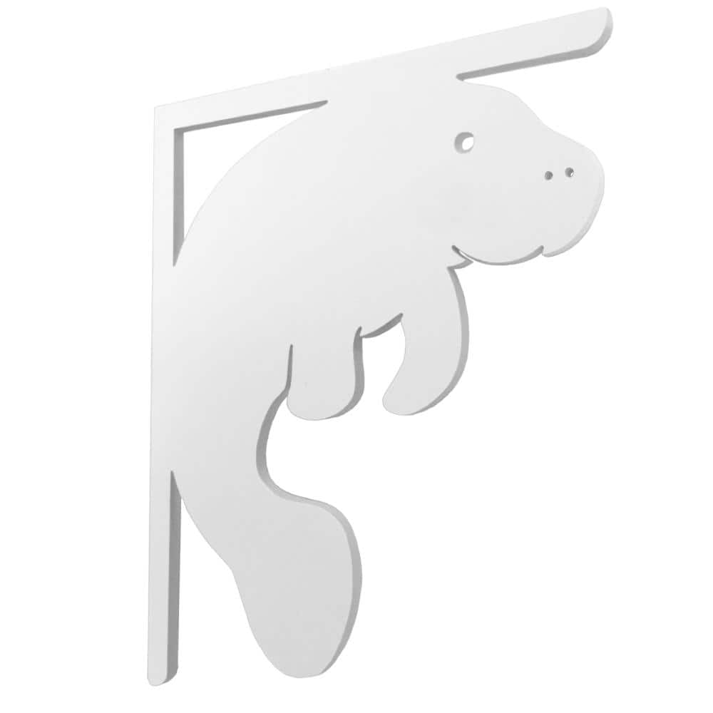 16 in. Paintable PVC Decorative Manatee Mailbox or Porch Bracket - Hercitys