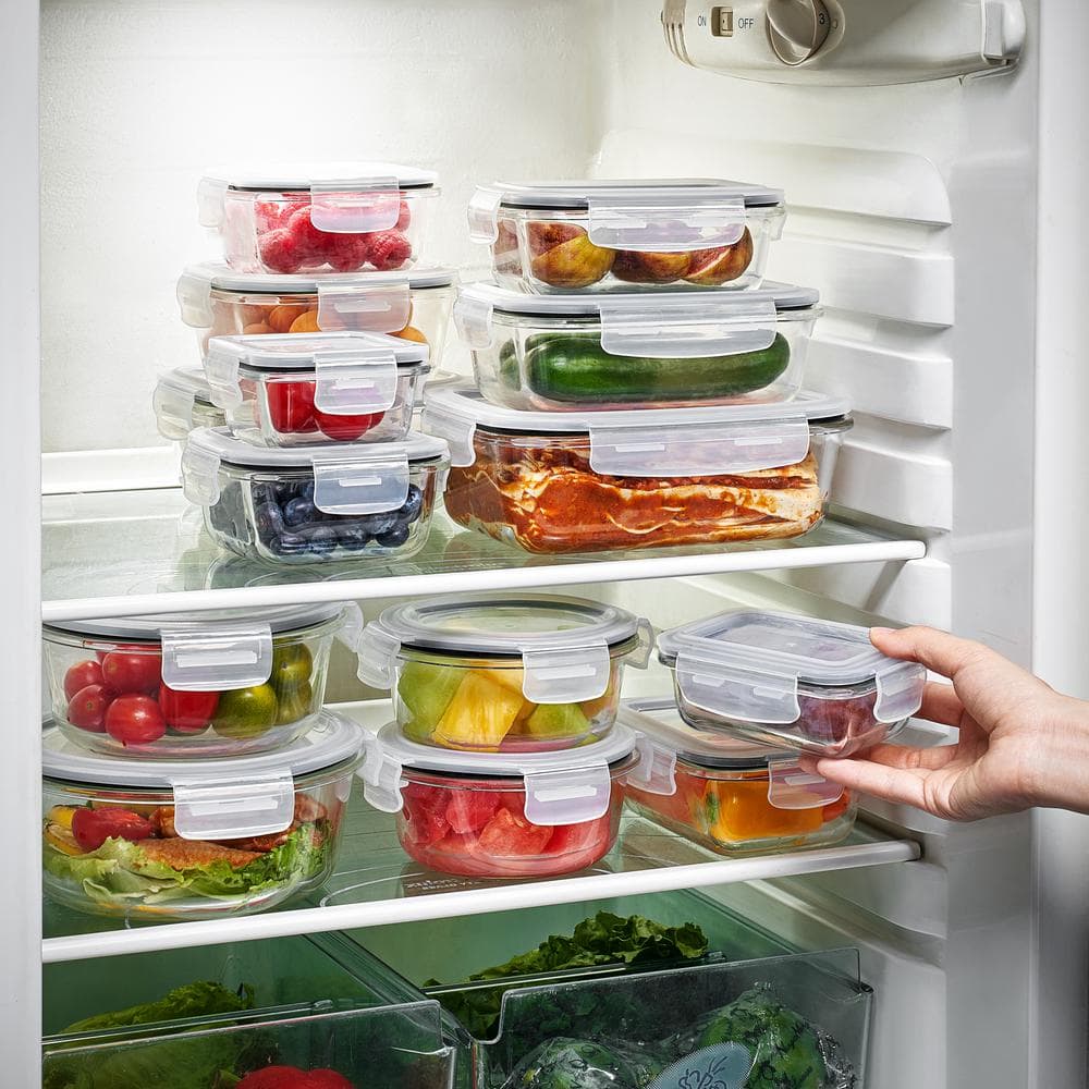 28-Piece Glass Food Storage Containers with Lids-Microwave, Dishwasher, and Oven Safe Meal Prep Containers - Hercitys