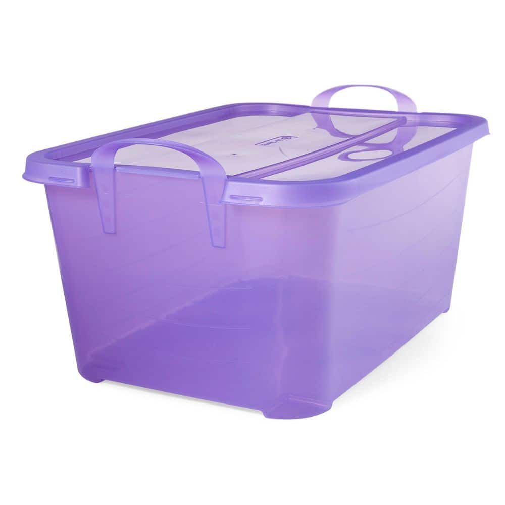 55 Qt. Purple Stackable Closet and Storage Box Containers (12-Pack) - Hercitys