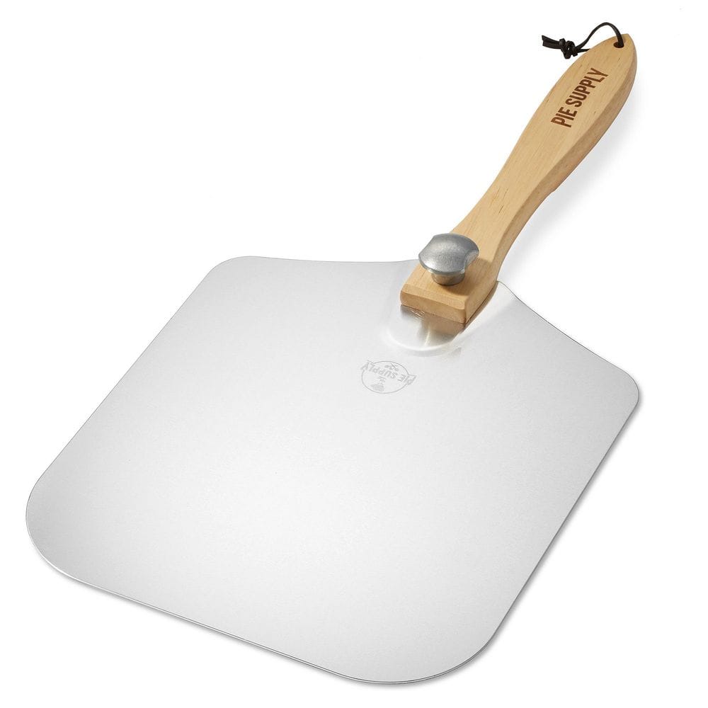 12 in. x 14 in. Aluminum Pizza Peel with Foldable Wood Handle - Hercitys