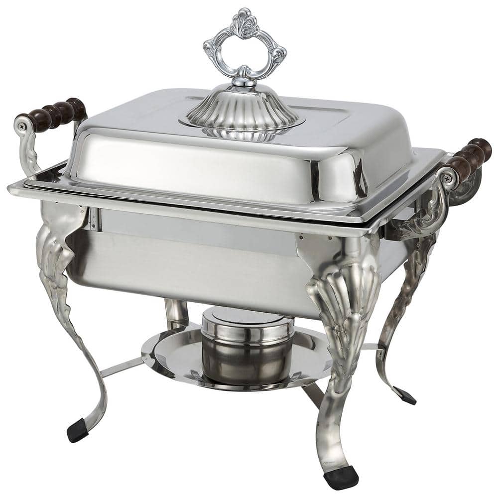4 qt. Stainless Steel Crown Half-size Chafing Dish - Hercitys