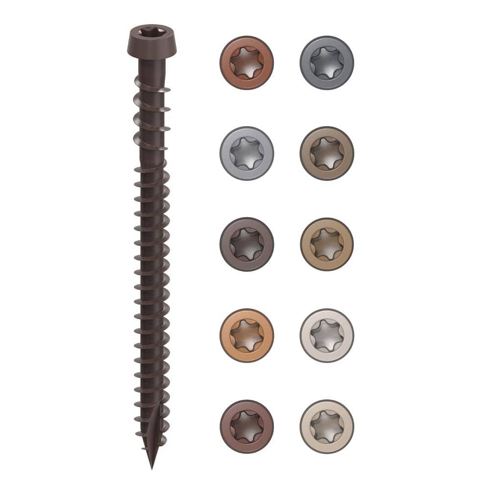#10 2-1/2 in. Dark Brown Star Drive Trim-Head Composite Deck Screw (100-Count) - Hercitys