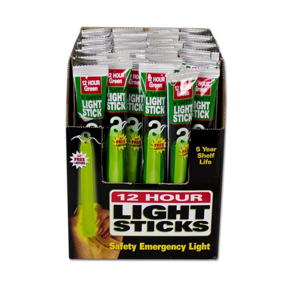12-Hour Safety Light Stick, Green (48-Pack) - Hercitys
