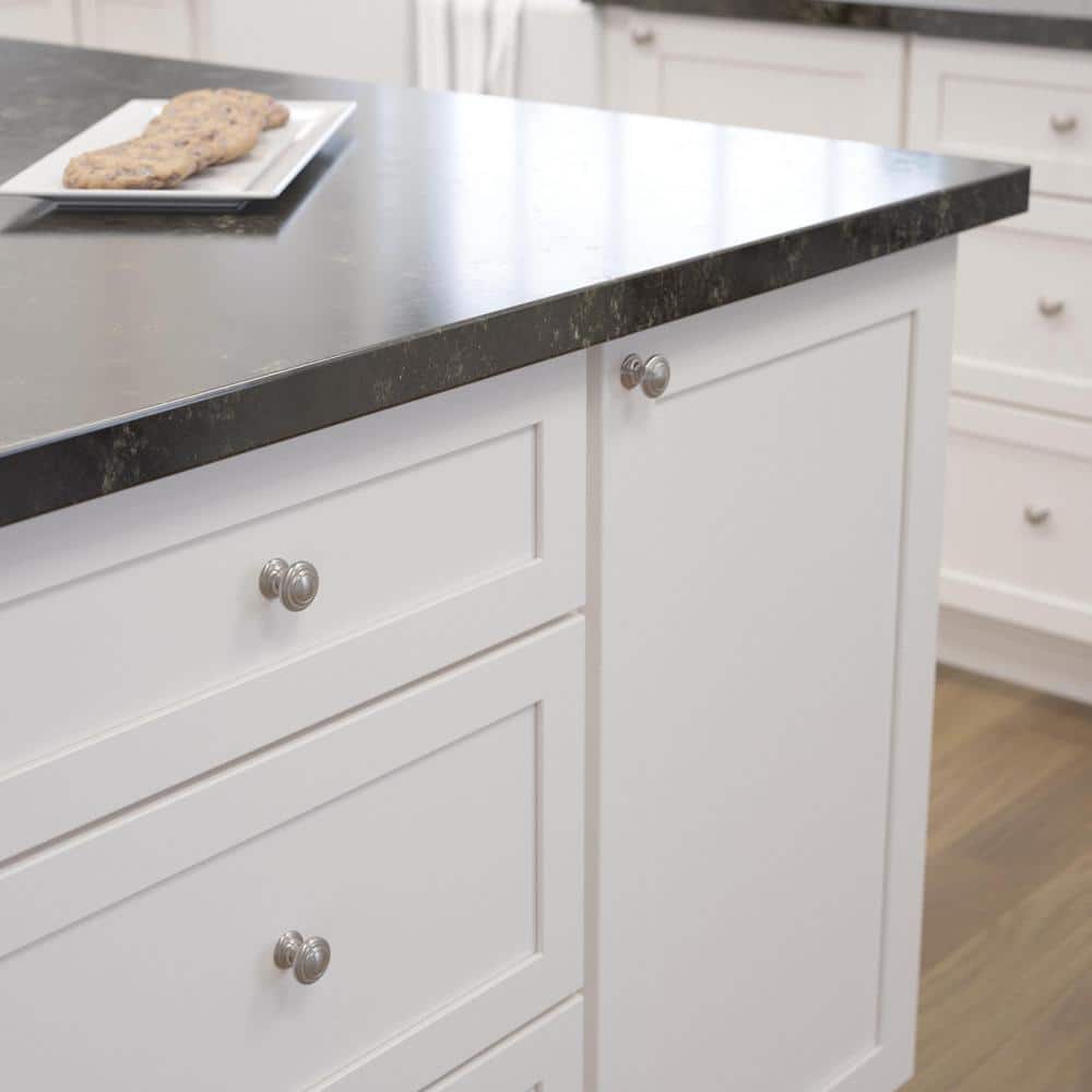 10-Pack Simple Double Ring 1-1/8 in. (29 mm) Classic Nickel Round Cabinet Knobs - Hercitys