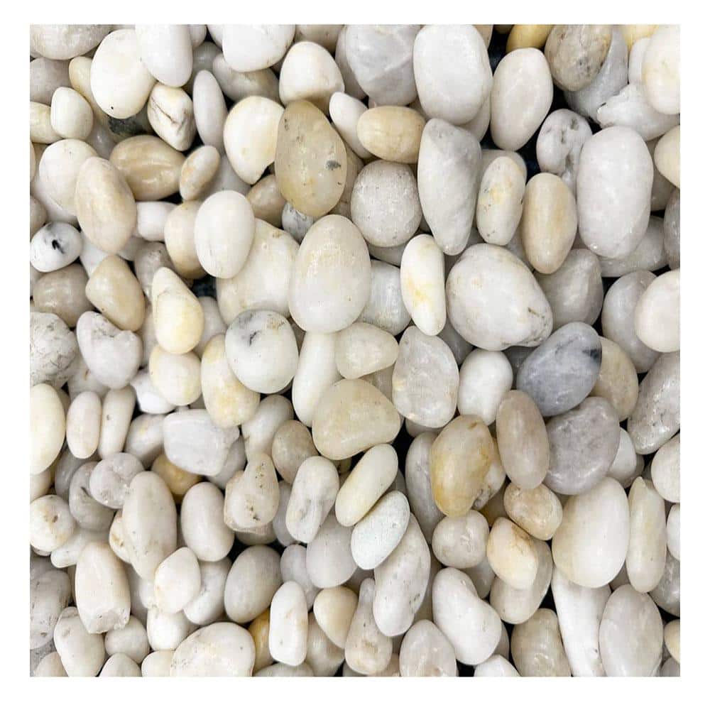 0.125 cu. ft. 1/2 in. – 1 in. 10 lbs. White Polished Rock Pebbles for Planters, Gardens, Aquariums and More - Hercitys
