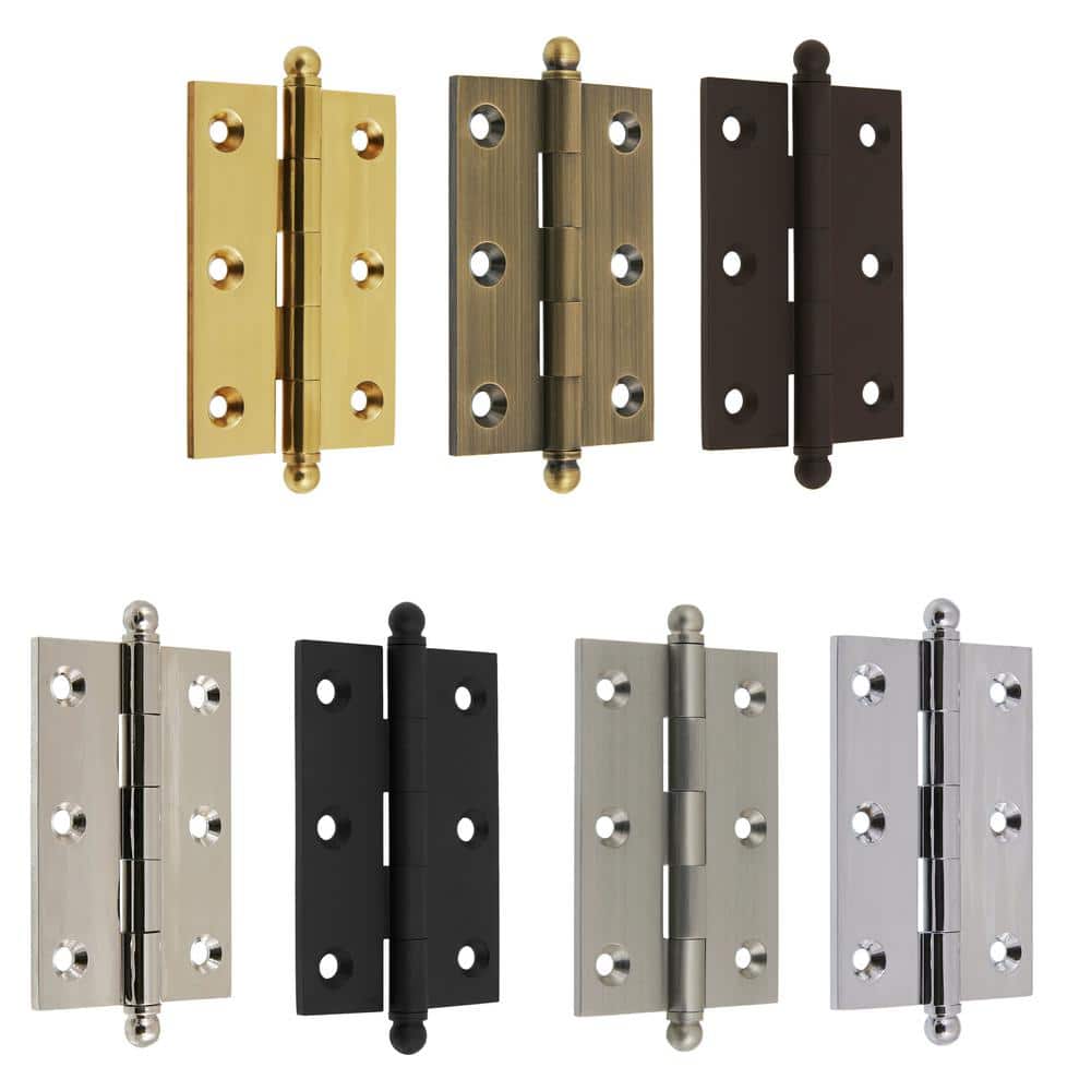 3 in. x 2 in. Satin Nickel Brass Solid Extruded Loose Pin Mortise Cabinet Hinge (1-Pair) - Hercitys