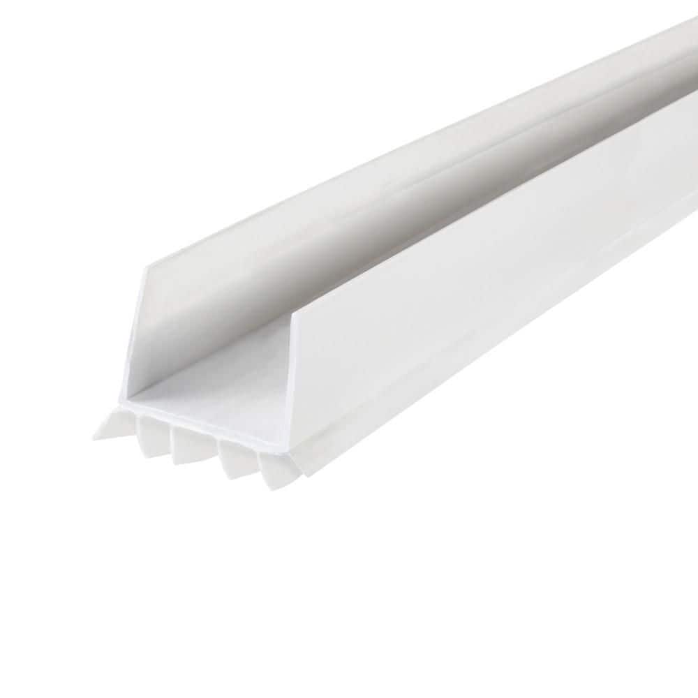 36 in. White Vinyl U-Shape Deny Slide-On Under Door Seal - Hercitys