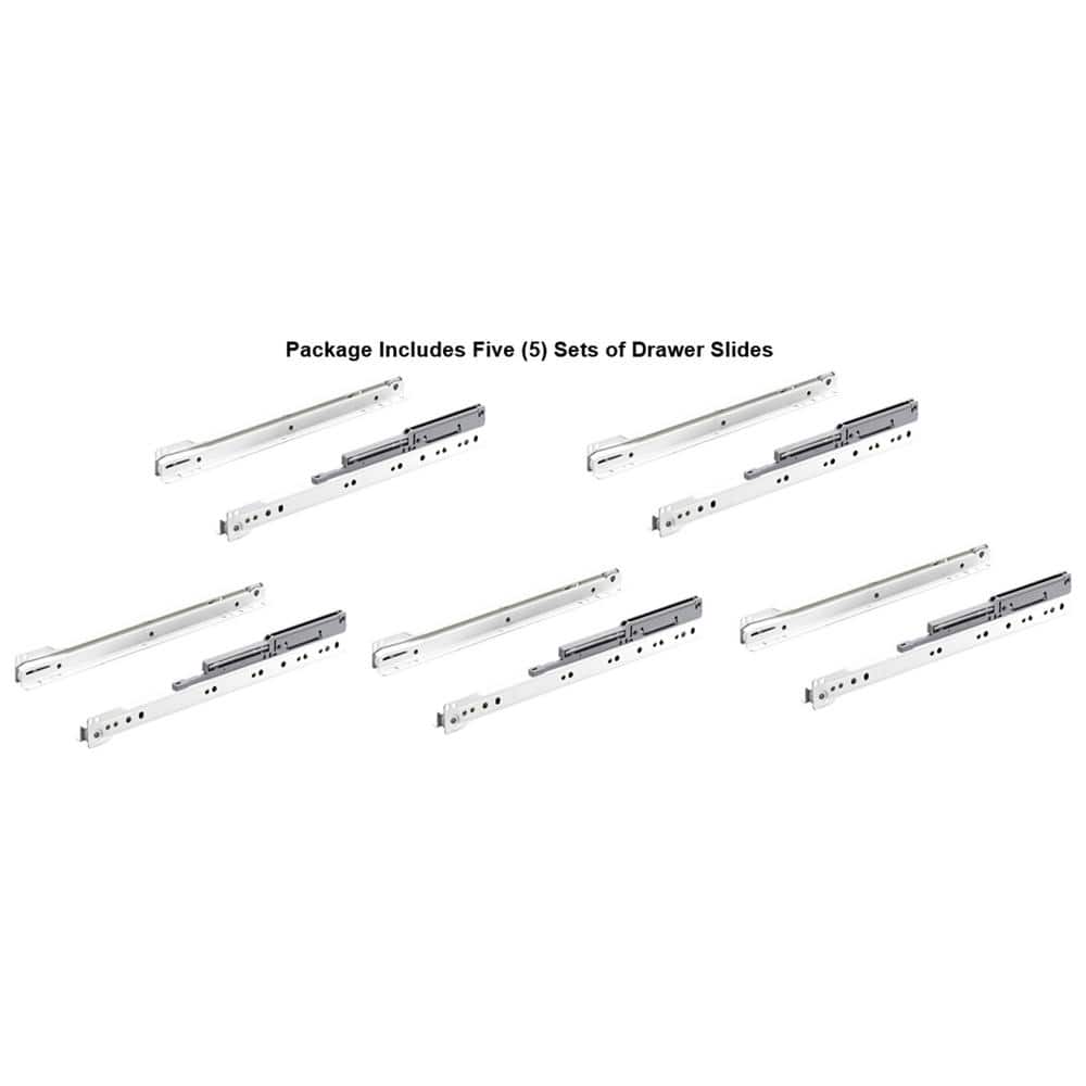 16 in. Bottom Mount Drawer Slide with Soft Close (5-Sets) - Hercitys