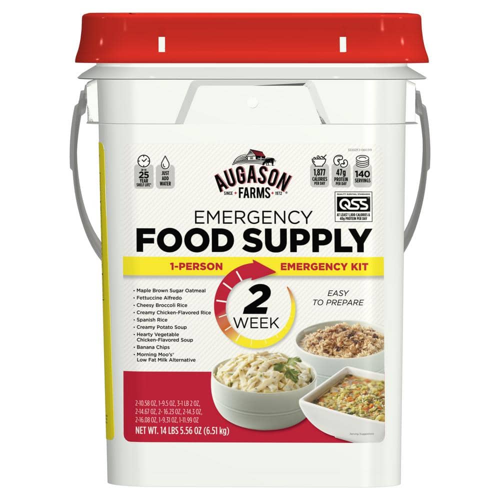 4 Gal. Pail 2-Week 1-Person Emergency Food Supply Evacuation Pail 9 Varieties 25-Year Shelf Life - Hercitys