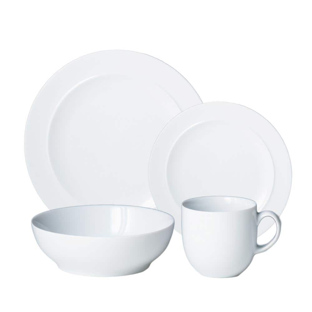 4-Piece White Dinnerware Set - Hercitys
