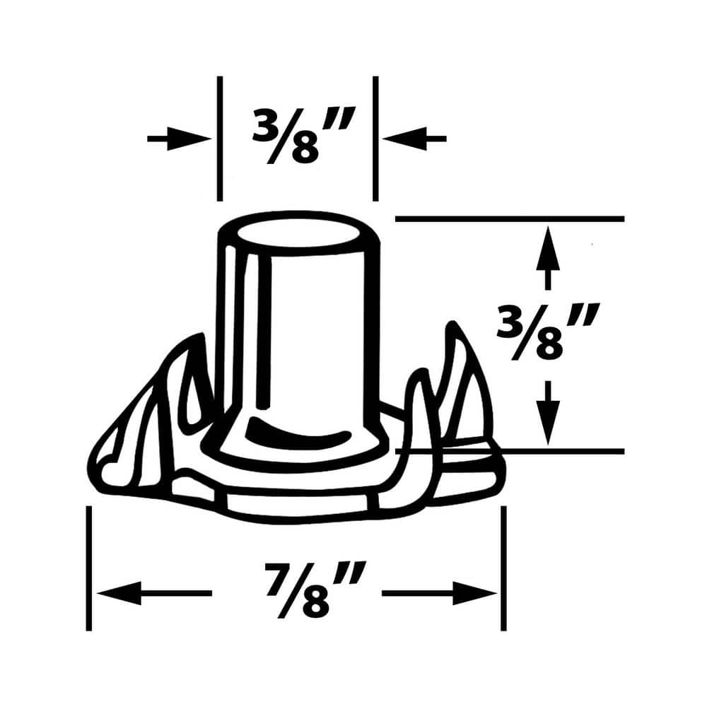 (100-Pack) Titan Nickel-White Hex Base 5/16-18 Thread x 1-1/2 in. L Stem Furniture Replacement Leveler with Insert - Hercitys