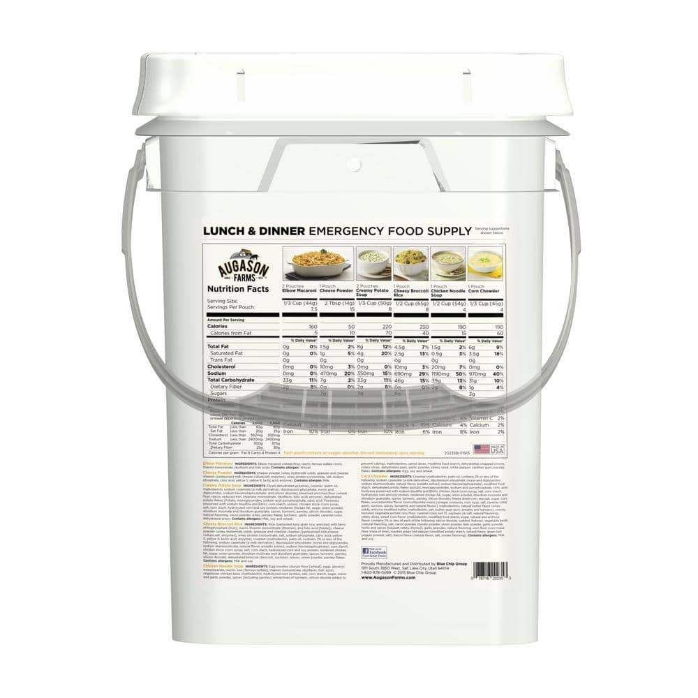 4 Gal. Pail Lunch and Dinner Variety Pail Emergency Food Supply 12 Varieties 25-Year Shelf Life - Hercitys
